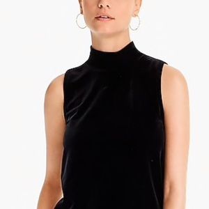 J.Crew Navy Blue Velvet Mock Neck Top